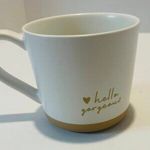 Hello Gorgeous Coffee Mug Cup 15 Oz Stoneware White By Threshold